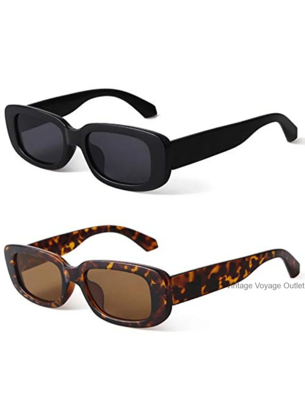 Retro Rectangle Sunglasses Women Men Vintage Square UV Protection